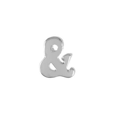 6mm Silver Rhodium Plated Ampersand Beads