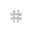 6mm Silver Rhodium Plated Hashtag Beads