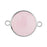 16mm Round Silver Plated Pink Faceted Glass Connector