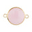 16mm Round Gold Plated Pink Faceted Glass Connector