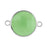 16mm Round Silver Plated Mint Green Faceted Glass Connector