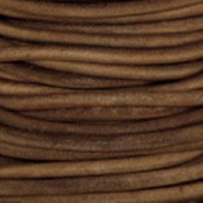 2mm Natural Light Brown Round Leather Cord (2 Meters)