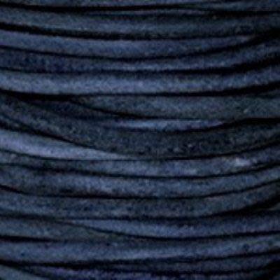 2mm Natural Blue Round Leather Cord (2 Meters)