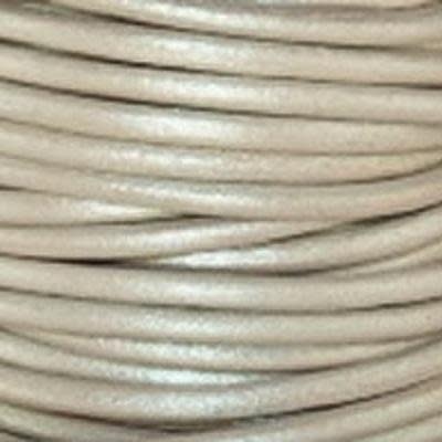 2mm Metallic Pearl Round Leather Cord (2 Meters)