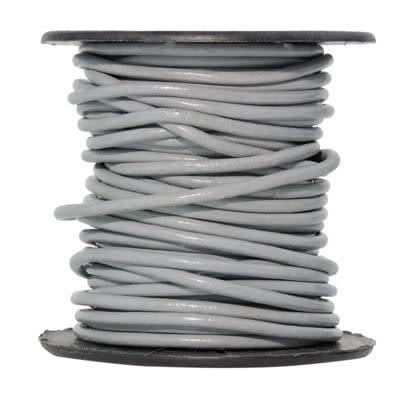 2mm Shimmer Grey Round Leather Cord 10 Meter Spool