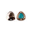 15mm Triangle Shaped Connector with Turquoise Enamel from the Global Collection - Gold Plated (1 Pair)