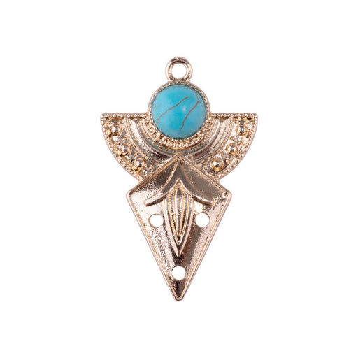 38x24mm Intricate Dagger Design Connector with Faux Accent from the Sierra Collection - Gold Plated