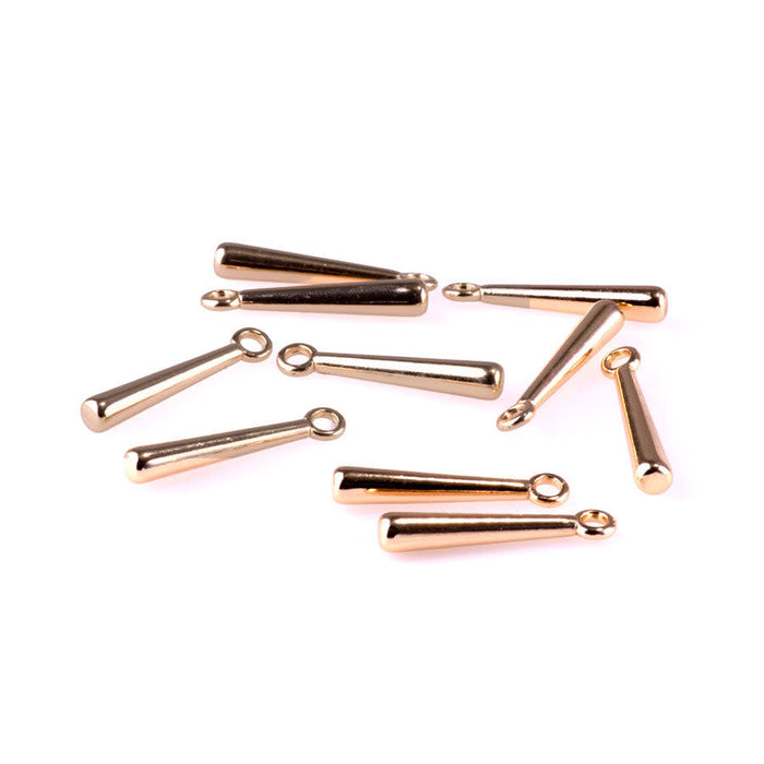 26mm Long Dangle Charms from the Global Collection - Gold Plated (10 Pieces)