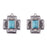 24mm Southwestern Cross Charm/Pendant with Faux Turquoise Center from the Sierra Collection - Silver Plated (1 Pair)