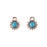 12mm Round Faux Turquoise Charms from the Global Collection - Gold Plated (1 Pair)