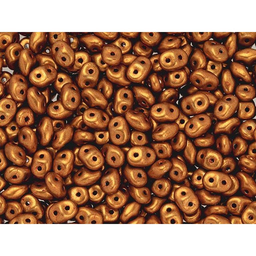 Matubo SuperDuo 2 x 5mm ColorTrends Saturated Metallic Russet Orange 2-Hole Seed Bead 2.5-Inch Tube