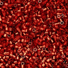 Cylin Seed Beads 11/0 - 25g Bag - Silver-Lined Ruby Red