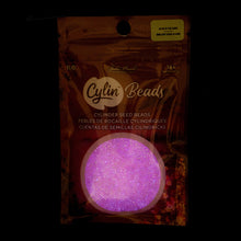 Cylin Seed Beads 11/0 - 25g Bag - Glow in the Dark - Rose AB