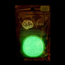 Cylin Seed Beads 11/0 - 25g Bag - Glow in the Dark - Green AB