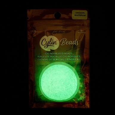 Cylin Seed Beads 11/0 - 25g Bag - Glow in the Dark - Turquoise AB