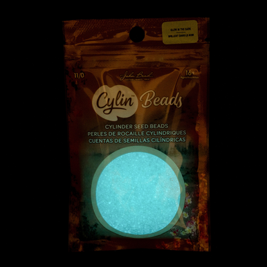 Cylin Seed Beads 11/0 - 25g Bag - Glow in the Dark - White to Turquoise