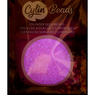 Cylin Seed Beads 11/0 - 25g Bag - Glow in the Dark - Rose