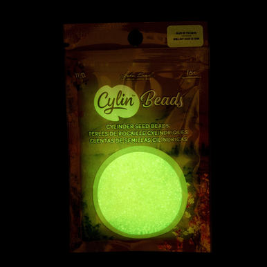 Cylin Seed Beads 11/0 - 25g Bag - Glow in the Dark - Yellow
