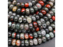 Natural African Bloodstone 6mm Rondelle Bead Strand