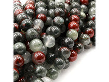 Natural African Bloodstone 4mm Smooth Round Bead