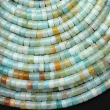 Natural Amazonite 4mm Heishi Bead Strand