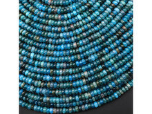 Natural Blue Apatite 4mm Rondelle Bead Strand