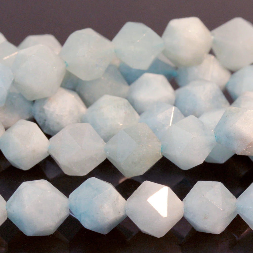 Aquamarine (multi) 8mm Star Cut Round 15-16 Inch