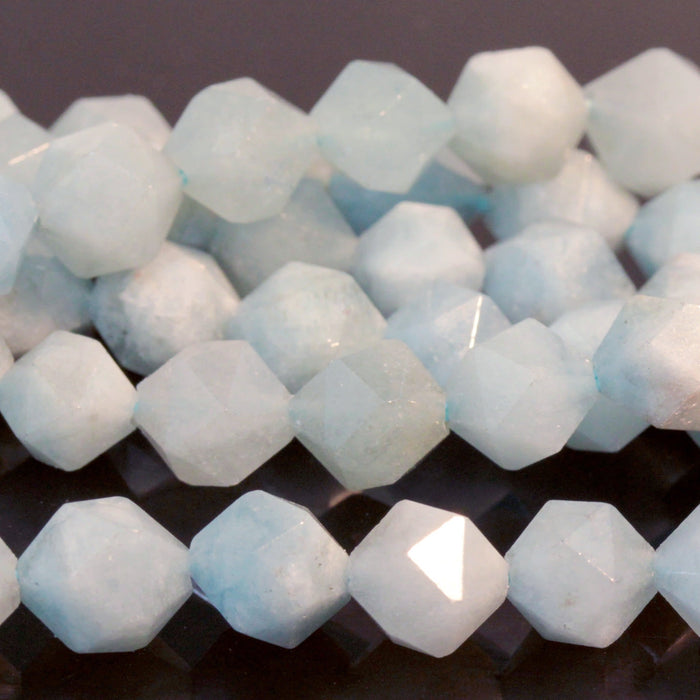 Aquamarine (multi) 8mm Star Cut Round 15-16 Inch