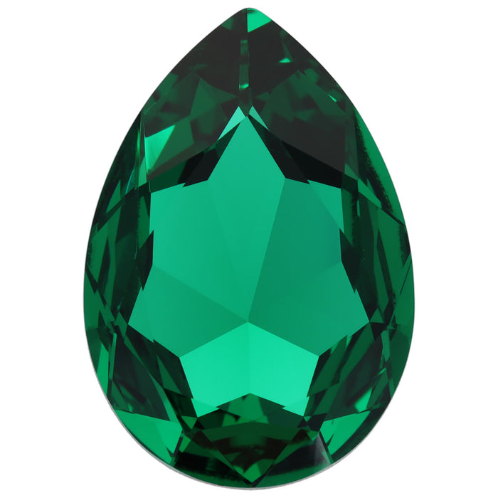PRESTIGE Crystal, #4327 Pear Fancy Stone 30x20mm, Majestic Green (1 Piece)