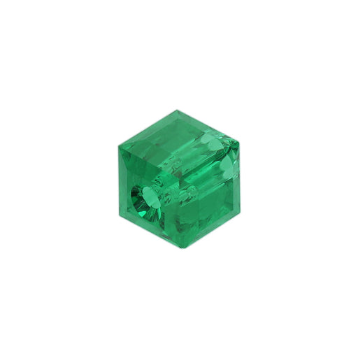 PRESTIGE Crystal, #5601 Faceted Cube Bead 6mm, Majestic Green (1 Piece)