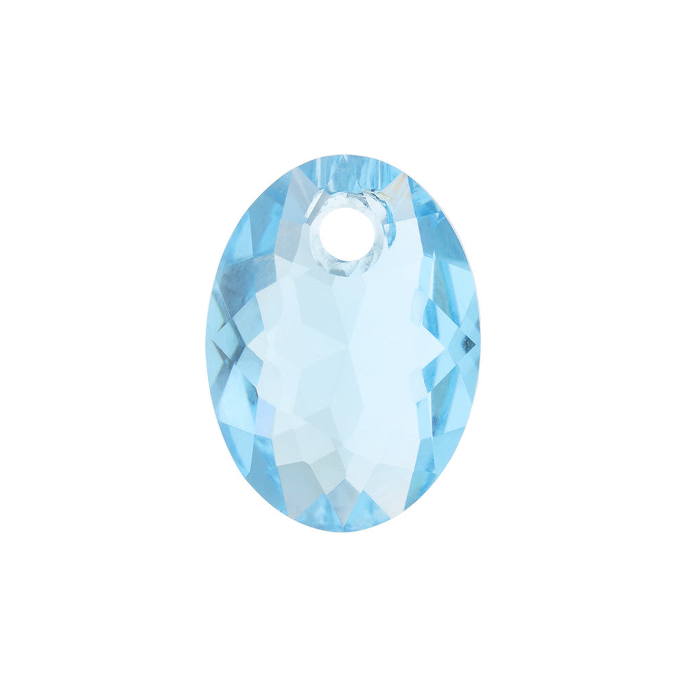 PRESTIGE Crystal, #6438 Elliptic Cut Pendant 11mm, Aquamarine (1 Piece)