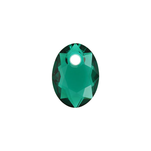 PRESTIGE Crystal, #6438 Elliptic Cut Pendant 9mm, Emerald (1 Piece)