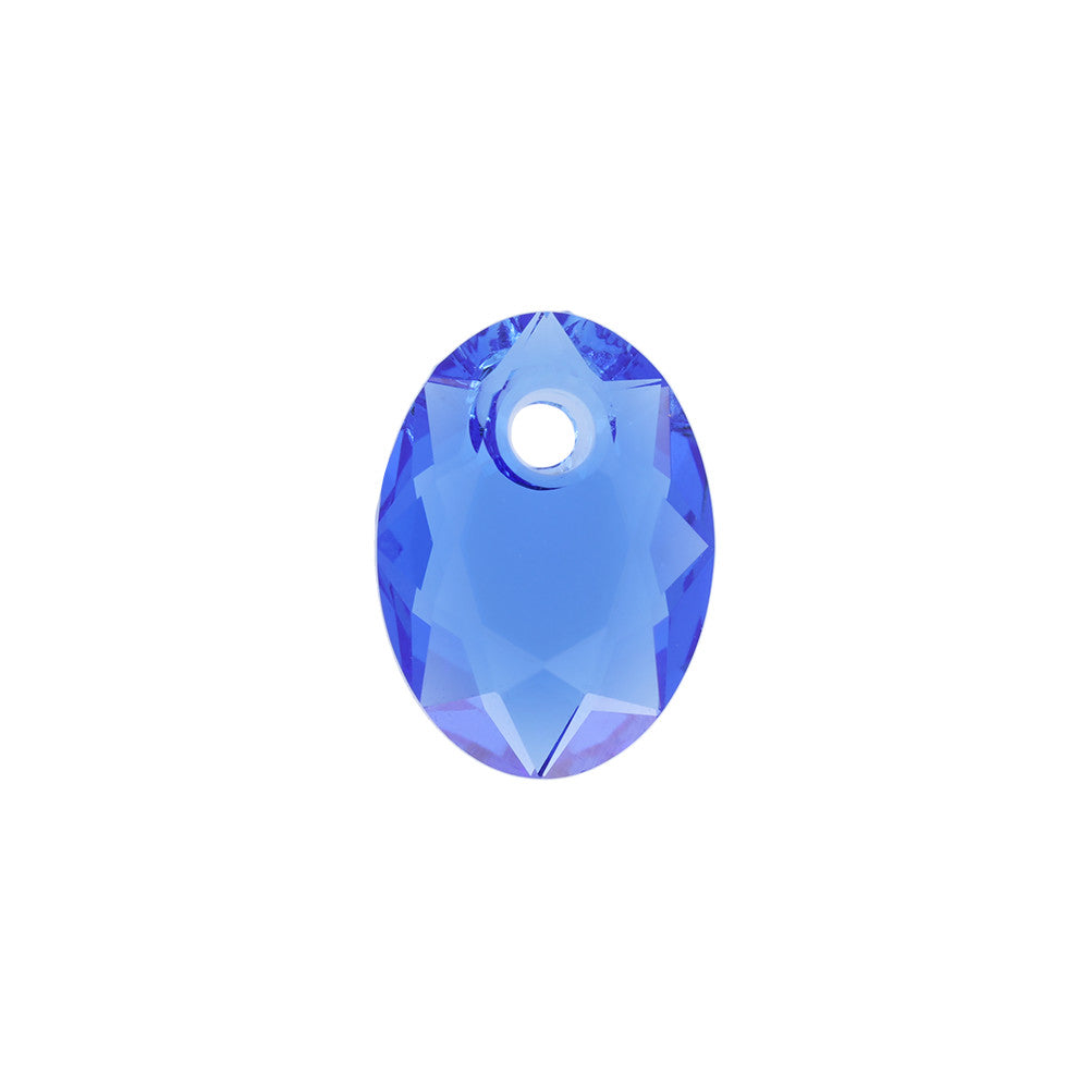PRESTIGE Crystal, #6438 Elliptic Cut Pendant 9mm, Sapphire (1 Piece)