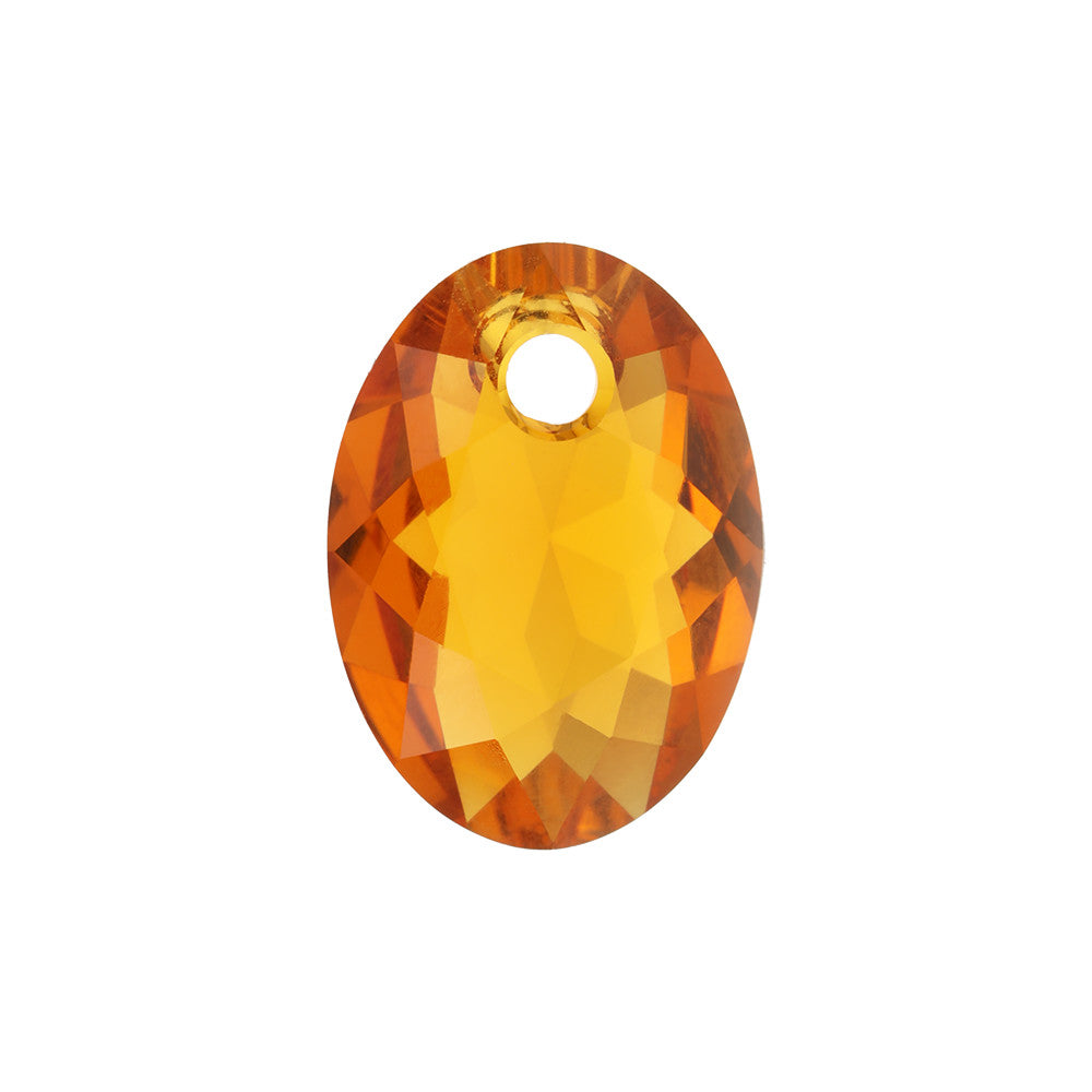 PRESTIGE Crystal, #6438 Elliptic Cut Pendant 11mm, Topaz (1 Piece)