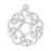 Sterling Silver Charm, Small Round Celtic Knot Wreath 18x15.5mm, 1 Piece