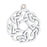 Sterling Silver Charm, Small Round Celtic Knot Wreath 18x15.5mm, 1 Piece
