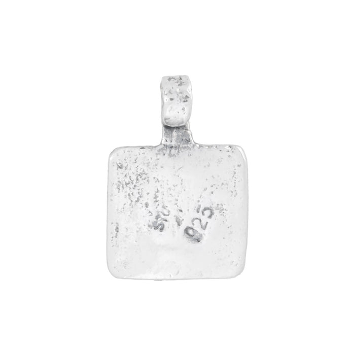 Sterling Silver Charm, Square Sun Dangle 12.5x8.5mm, 1 Piece