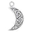 Sterling Silver Charm, Celtic Knot Moon Double-Sided 20x9.5mm, 1 Piece