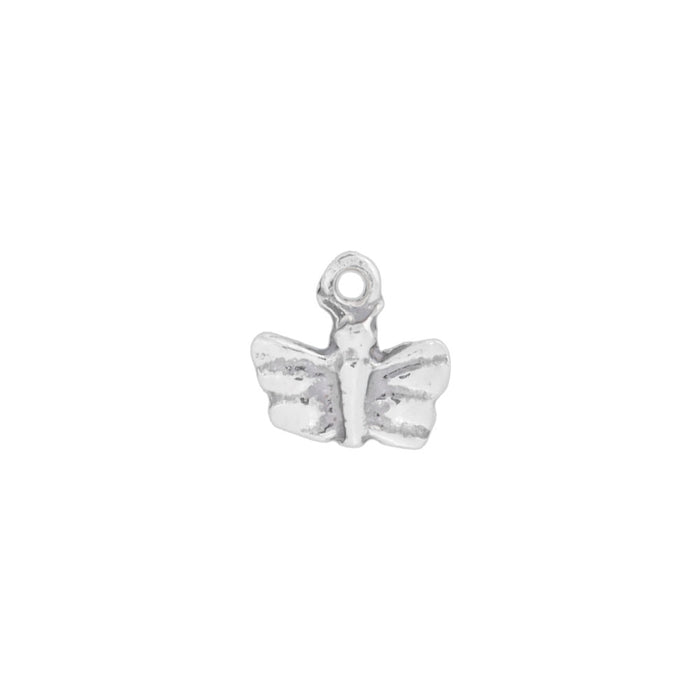 Sterling Silver Charm, Tiny Butterfly 6x6mm, 1 Piece