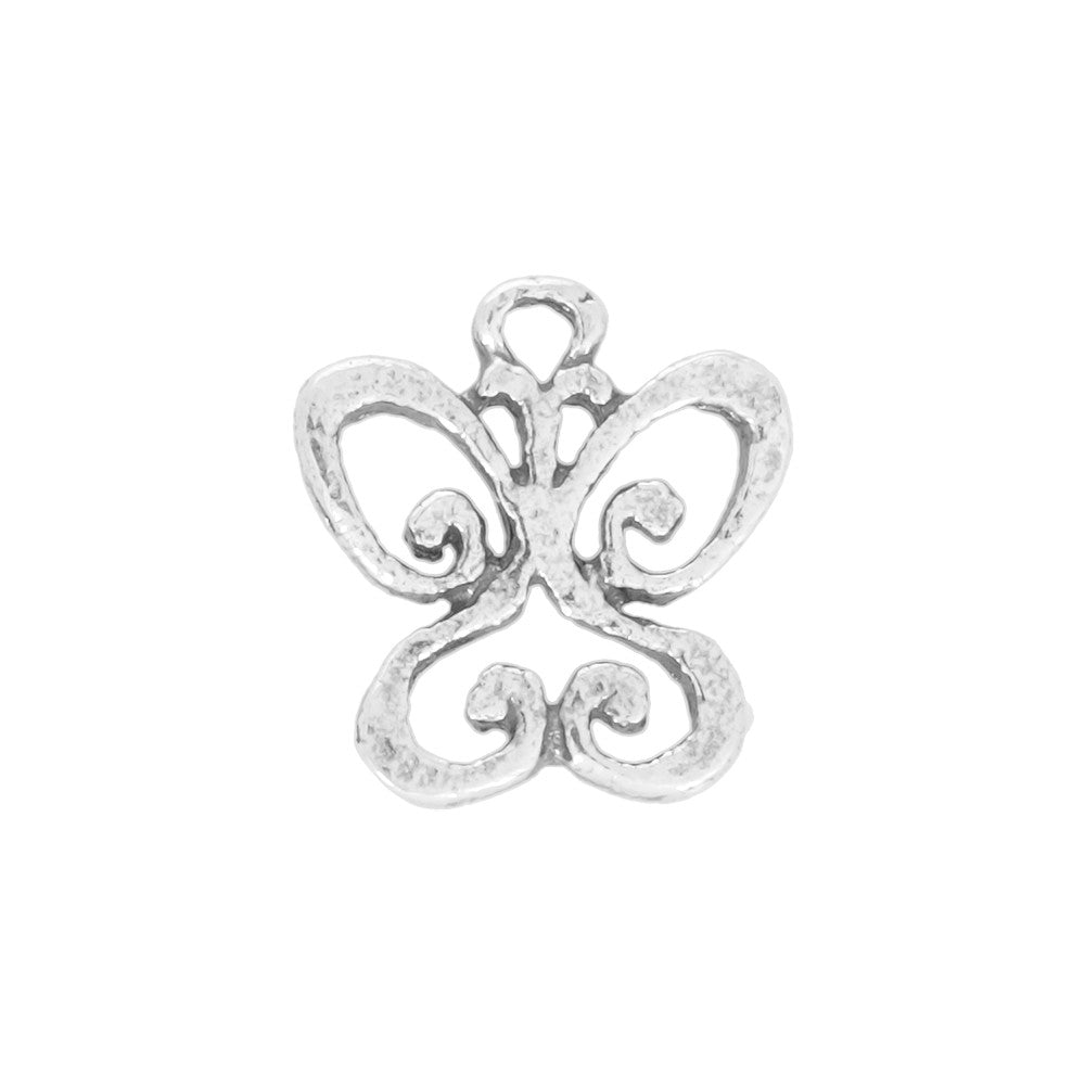 Sterling Silver Charm, Small Cut-Out Butterfly 10.5x10mm, 1 Piece