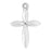 Sterling Silver Charm, Simple Cross 19x13mm, 1 Piece