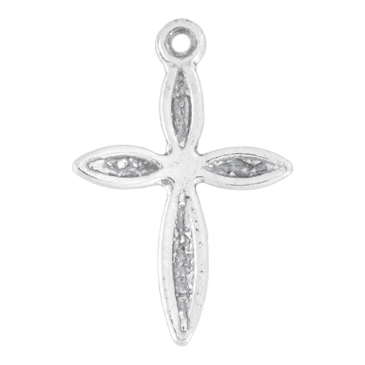 Sterling Silver Charm, Simple Cross 19x13mm, 1 Piece