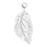 Sterling Silver Charm, Right Facing Leaf 18.5x8mm, 1 Piece