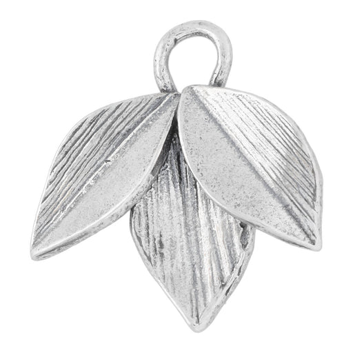 Sterling Silver Charm, Three Leaf 18.5x18.5mm, 1 Piece