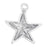 Sterling Silver Charm, Dotted Starfish 18x17mm, 1 Piece