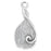 Sterling Silver Charm, Right Twisted Design Teardrop 22x10.5mm, 1 Piece