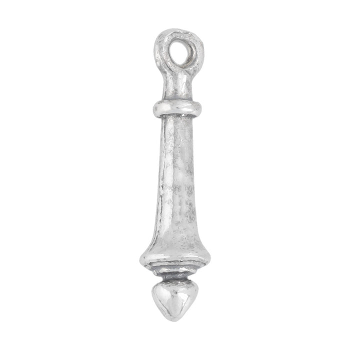 Sterling Silver Charm, Fancy Pendulum Spike 18x4mm, 1 Piece