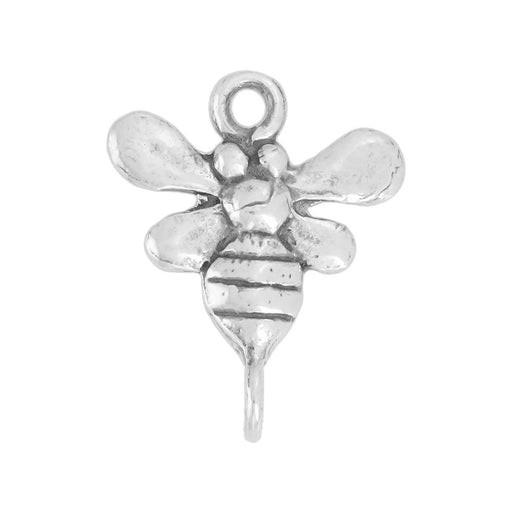 Sterling Silver Pendant Link, Bumble Bee 15.5x12.5mm, 1 Piece