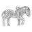 Sterling Silver Charm, Prancing Zebra 19x13mm, 1 Piece