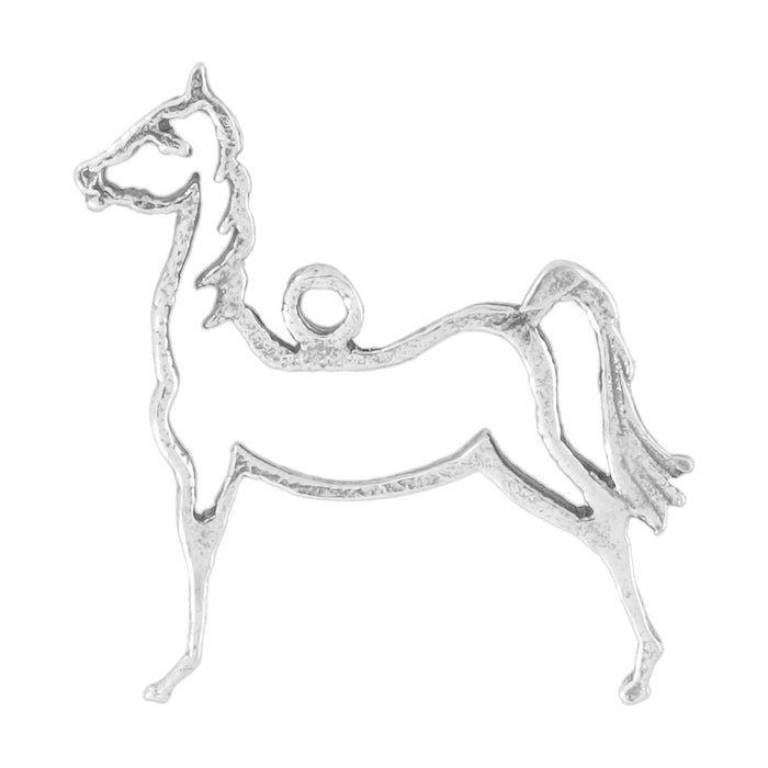 Sterling Silver Charm, Horse Cut Out 19x18mm, 1 Piece